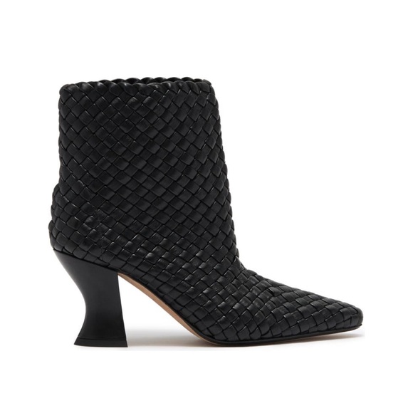 Bottega Veneta Woven Leather Almond Toe Booties - Picture 3 of 6